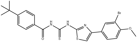 N-{[4-(3-bromo-4-methoxyphenyl)-1,3-thiazol-2-yl]carbamothioyl}-4-tert-butylbenzamide,637301-57-6,结构式
