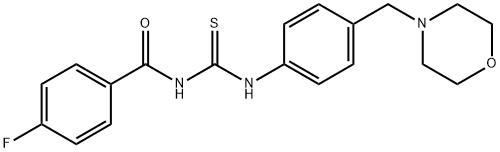 4-fluoro-N-{[4-(morpholin-4-ylmethyl)phenyl]carbamothioyl}benzamide Struktur