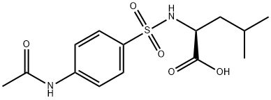 (2S)-2-[(4-acetamidophenyl)sulfonylamino]-4-methyl-pentanoic acid Struktur