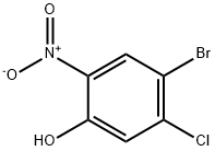4-ブロモ-5-クロロ-2-ニトロフェノール 化学構造式