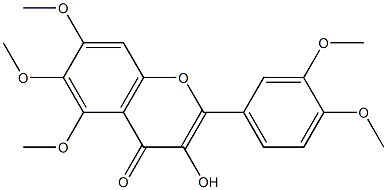 2-(3,4-dimethoxyphenyl)-3-hydroxy-5,6,7-trimethoxy-4H-chromen-4-one Struktur