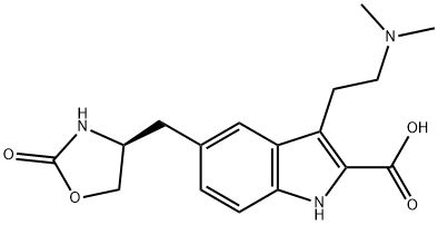 (S)-3-(2-(dimethylamino)ethyl)-5-((2-oxooxazolidin-4-yl)methyl)-1H-indole-2-carboxylic acid Structure