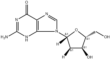 2-Amino-9-((2R,4S,5R)-4-hydroxy-5-(hydroxymethyl)tetrahydrofuran-2-yl)-1H-purin-6(9H)-one Structure