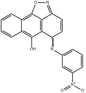 (E)-5-((3-nitrophenyl)imino)-5H-anthra[1,9-cd]isoxazol-6-ol Struktur