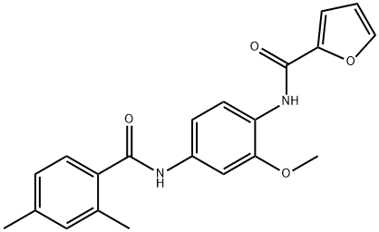N-(4-{[(2,4-dimethylphenyl)carbonyl]amino}-2-methoxyphenyl)furan-2-carboxamide 结构式