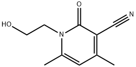 1-(2-Hydroxy-ethyl)-4,6-dimethyl-2-oxo-1,2-dihydro-pyridine-3-carbonitrile 化学構造式