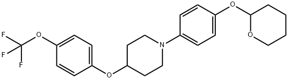 1-[4-(tetrahydropyran-2-yloxy)phenyl]-4-(4-trifluoromethoxyphenoxy)piperidine Struktur