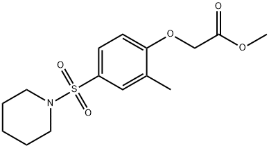 methyl 2-(2-methyl-4-(piperidin-1-ylsulfonyl)phenoxy)acetate Struktur