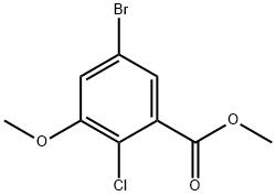 2-氯-3-甲氧基-5-溴苯甲酸甲酯, 697762-67-7, 结构式