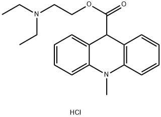 9,10-Dihydro-10-methyl-9-acridinecarboxylic acid 2-(diethylamino)ethyl ester monohydrochloride Structure