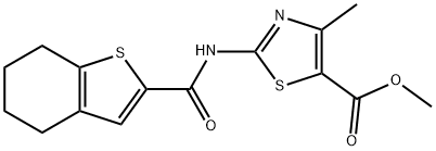 methyl 4-methyl-2-(4,5,6,7-tetrahydrobenzo[b]thiophene-2-carboxamido)thiazole-5-carboxylate Struktur