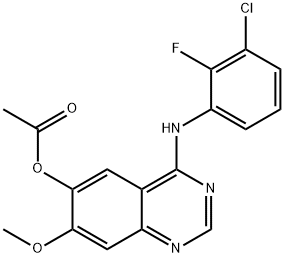 酢酸4-((3-クロロ-2-フルオロフェニル)アミノ)-7-メトキシキナゾリン-6-イル 化学構造式