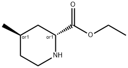 反式-(±)-4-甲基-2-哌啶羧酸乙酯 结构式