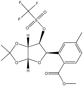 ((3AR,5R,6S,6AR)-2,2-二甲基-6-(((三氟甲基)磺酰)氧代)四氢呋喃并[2,3-D][1,3]二噁戊环-5-基)甲基 4-甲基苯酸盐,75096-61-6,结构式