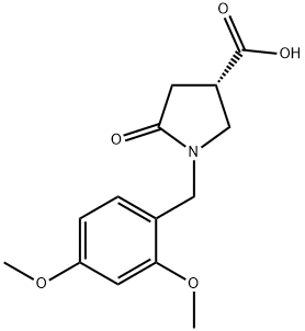 (3S)-1-[(2,4-二甲氧基苯基)甲基]-5-氧代吡咯烷-3-甲酸, 755025-16-2, 结构式