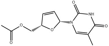 ((2S,5R)-5-(2,4-Dioxo-3,4-dihydropyrimidin-1(2H)-yl)-2,5-dihydrofuran-2-yl)methyl acetate Structure