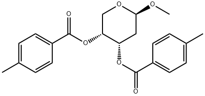 Methyl 2-deoxy-beta-D-erythro-pentopyranoside bis(4-methylbenzoate) Structure