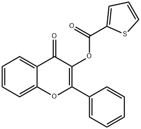 2-Thiophenecarboxylic acid, 4-oxo-2-phenyl-4H-1-benzopyran-3-yl ester Structure