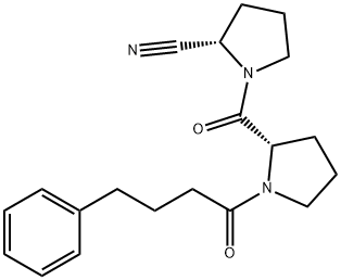(2S)-1-[[(2S)-1-(1-Oxo-4-phenylbutyl)-2-pyrrolidinyl]carbonyl]-2-pyrrolidinecarbonitrile Struktur