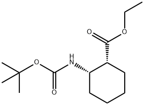 (1R,2S)-2-(叔丁氧羰基)环己烷甲酸乙酯 结构式