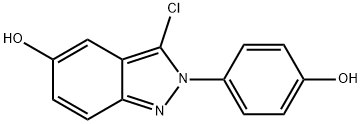 3-Chloro-2-(4-hydroxyphenyl)-2H-indazol-5-ol Struktur