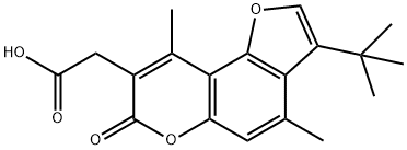 2-(3-(叔丁基)-4,9-二甲基-7-氧代-7H-呋喃[2,3-F]色烯-8-基)乙酸, 853892-50-9, 结构式