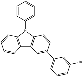 3-(3-ブロモフェニル)-9-フェニル-9H-カルバゾール 化学構造式