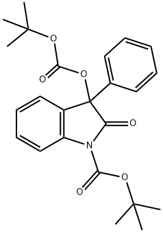 tert-butyl 3-((tert-butoxycarbonyl)oxy)-2-oxo-3-phenylindoline-1-carboxylate Structure