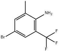 4-bromo-2-(trifluoromethyl)-6-methylbenzenamine, 864539-96-8, 结构式