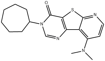 3-cycloheptyl-9-(dimethylamino)pyrido[3',2':4,5]thieno[3,2-d]pyrimidin-4(3H)-one Structure