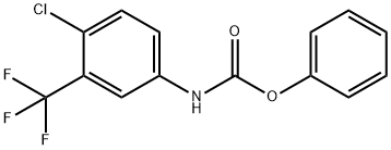 4-クロロ-3-(トリフルオロメチル)フェニルカルバミド酸フェニル 化学構造式