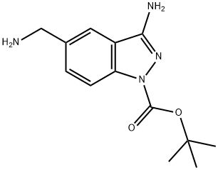 tert-butyl 3-amino-5-(aminomethyl)-1H-indazole-1-carboxylate Structure