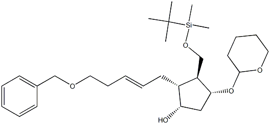 (1S,2R,3S,4R)-2-((E)-5-(benzyloxy)pent-2-enyl)-3-((tert-butyldimethylsilyloxy)methyl)-4-(tetrahydro-2H-pyran-2-yloxy)cyclopentanol Structure