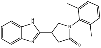 4-(1H-benzimidazol-2-yl)-1-(2,6-dimethylphenyl)-2-pyrrolidinone Struktur