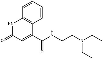 N-[2-(ジエチルアミノ)エチル]-2-ヒドロキシキノリン-4-カルボアミド 化学構造式