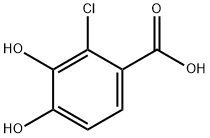 2-クロロ-3,4-ジヒドロキシ安息香酸 化学構造式