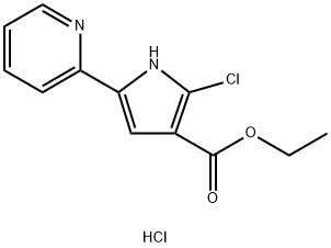 2-氯-5-(2-吡啶基)-1H-吡咯-3-甲酸乙酯盐酸盐,881674-05-1,结构式