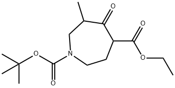 1-tert-butyl 4-ethyl 6-methyl-5-oxoazepane-1,4-dicarboxylate,884487-29-0,结构式