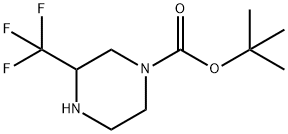 3-Trifluoromethyl-piperazine-1-carboxylic acid tert-butyl ester Struktur