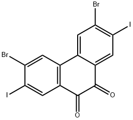 3,6-二溴-2,7-二碘菲醌 结构式