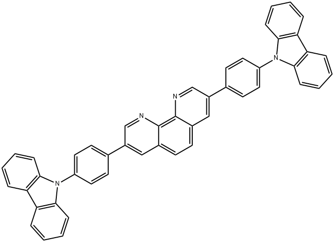 3,8-ビス[4-(9H-カルバゾール-9-イル)フェニル]-1,10-フェナントロリン 化学構造式