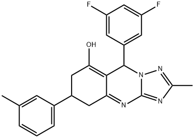 9-(3,5-difluorophenyl)-2-methyl-6-(m-tolyl)-5,6,7,9-tetrahydro-[1,2,4]triazolo[5,1-b]quinazolin-8-ol Structure