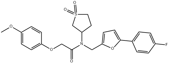 N-(1,1-dioxidotetrahydro-3-thienyl)-N-{[5-(4-fluorophenyl)-2-furyl]methyl}-2-(4-methoxyphenoxy)acetamide Structure