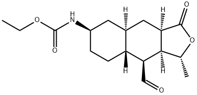 Ethyl ((1R,3aR,4aR,6R,8aR,9S,9aS)-9-formyl-1-methyl-3-oxododecahydronaphtho[2,3-c]furan-6-yl)carbamate Structure