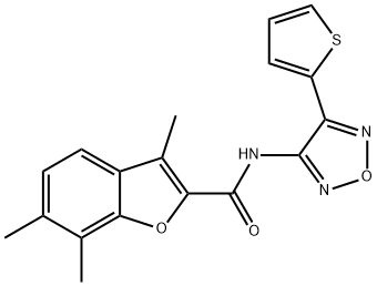 901659-09-4 3,6,7-trimethyl-N-[4-(thiophen-2-yl)-1,2,5-oxadiazol-3-yl]-1-benzofuran-2-carboxamide