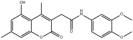 N-(3,4-dimethoxyphenyl)-2-(5-hydroxy-4,7-dimethyl-2-oxo-2H-chromen-3-yl)acetamide 结构式