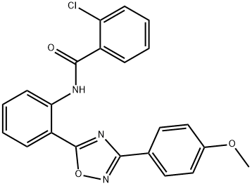 2-chloro-N-{2-[3-(4-methoxyphenyl)-1,2,4-oxadiazol-5-yl]phenyl}benzamide 结构式