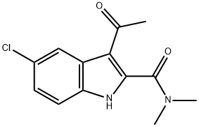 3-乙酰基-5-氯-N,N-二甲基-1H-吲哚-2-甲酰胺,905928-34-9,结构式