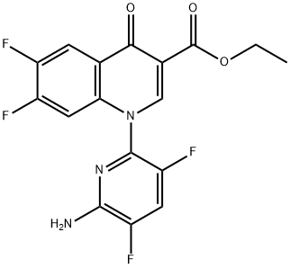 3-quinolinecarboxylic acid, 1-(6-amino-3,5-difluoro-2-pyridinyl)-8-chloro-6,7-difluoro-1,4-dihydro-4-oxo-, ethyl ester Structure