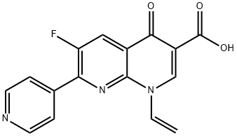 6-Fluoro-4-oxo-7-(pyridin-4-yl)-1-vinyl-1,4-dihydro-1,8-naphthyridine-3-carboxylic acid Struktur